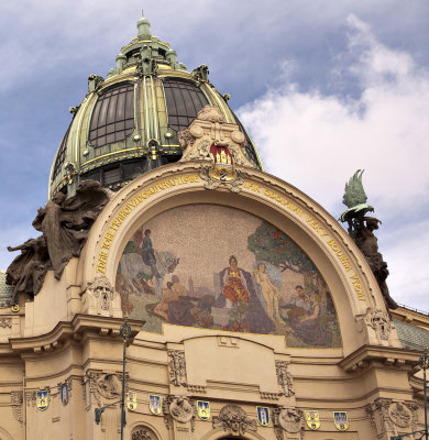 Municipal House faade in mosaic