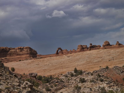 Delicate Arch from view point in the valley