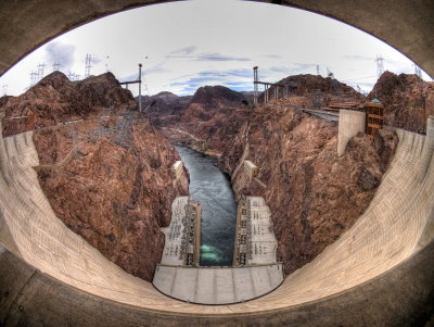 Building the new HWY bridge at Hoover Dam