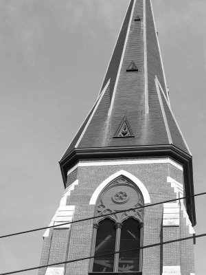 Catholic church steeple.
