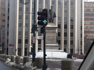 City statue.