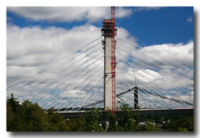 Labor Day Weekend: On our way to Downeast, we cross the Bucksport Bridge and get a look at the new Waldo-Hancock Bridge going up
