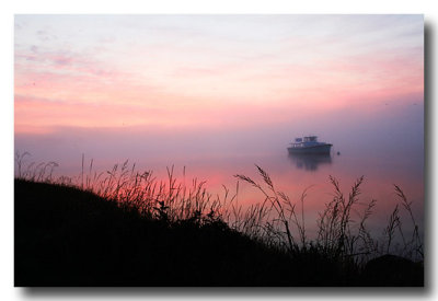 Day Three dawns with fog on the river and...