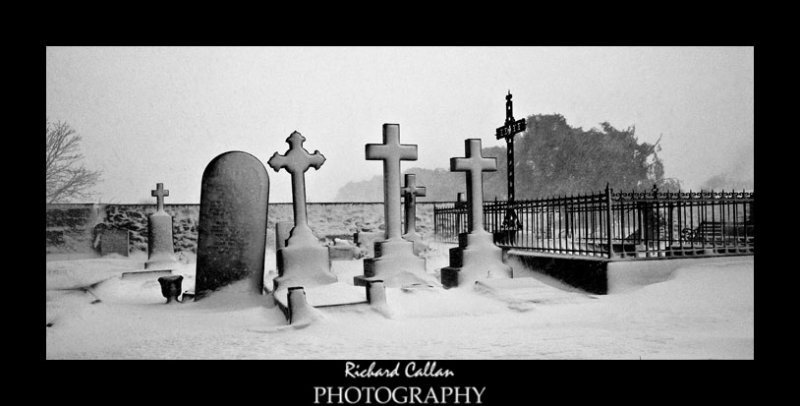 Snow in the graveyard