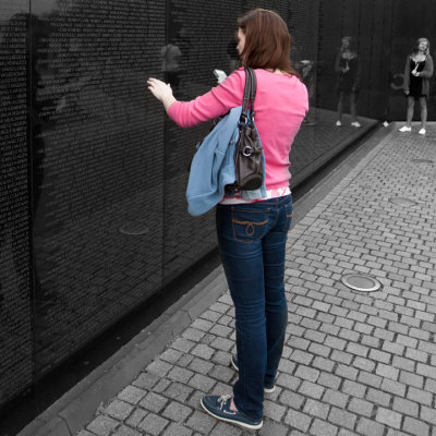 Searching for a relative at Vietnam War Memorial
