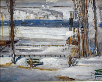 Hudson View in Winter (Bellows Study)