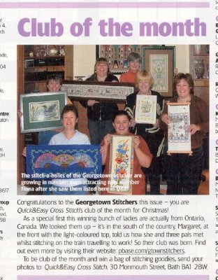 In 2005 we were Quick & Easy Cross Stitch magazine club of the month