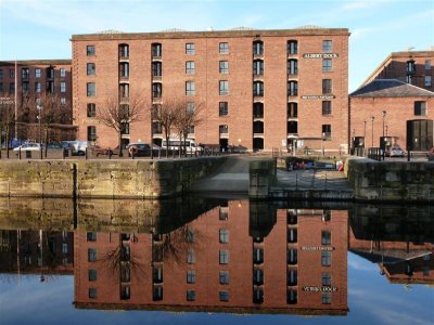 Albert Dock building reflected