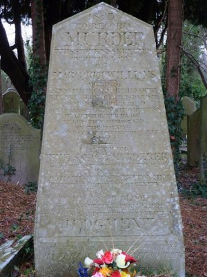 Gravestone for a murder victim