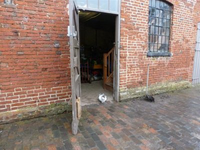 Keeping dry in the stables block