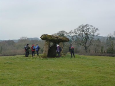 Inspecting the burial chamber