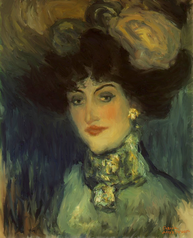 Femme au chapeau a plumes By Picasso