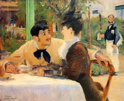 Chez Le Pere Lathuile By Manet