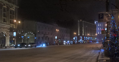 Tsverskaya street in snow