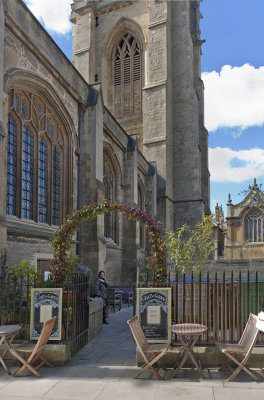 Entrance to the Vaults and Garden Cafe, Radcliffe Square- St. Mary's University Church