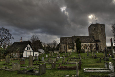 December 15 - Church of St Lawrence with Maude's Cottage (HDR)