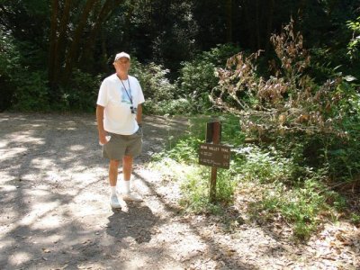 Bob at Beginning of Bike Trail at Bear Valley, Point Reyes NS