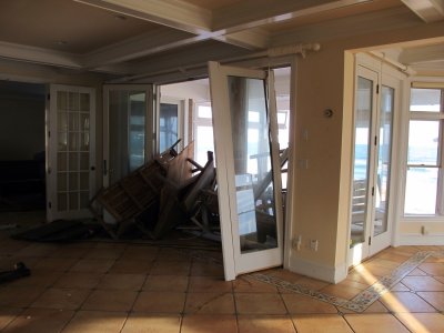 furniture blown through the doors
