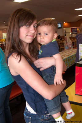 Megan holding Ashton