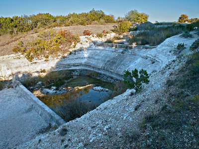 Second level of dam complex, with first level on upper right