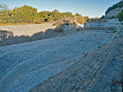 Second level of spillway with CCC rockwork in forground and background