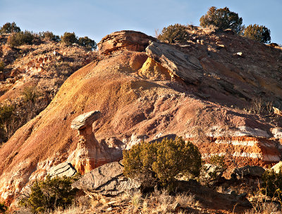 Red mountain and rock