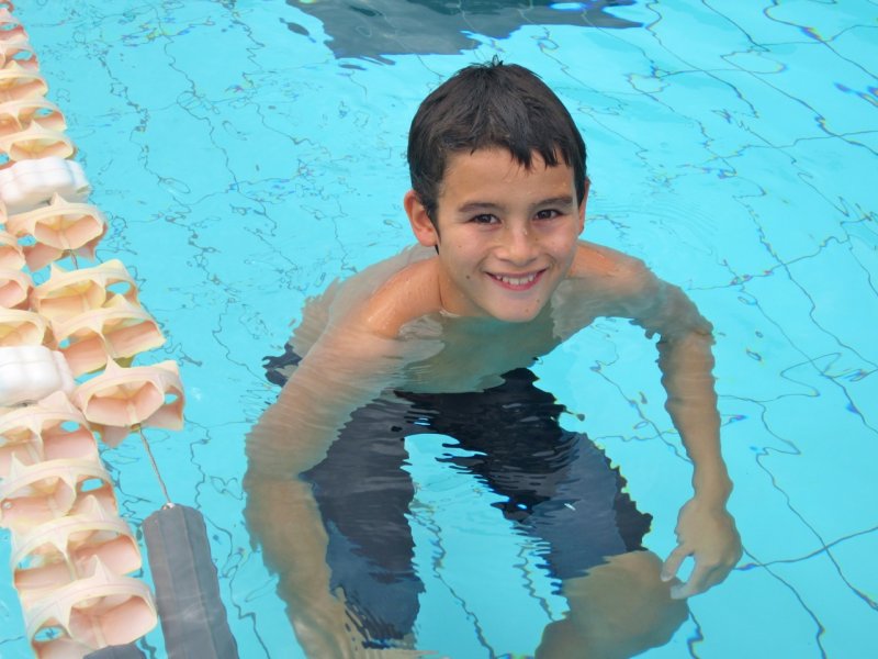 Happy swimmer