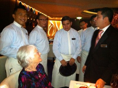 Blu's finest waiters singing... 