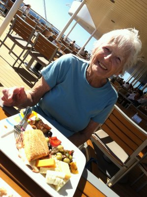 Lunch on deck after a massage