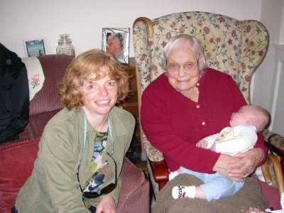 with my father's first cousin Jean and her great nephew in Kilmarnock,