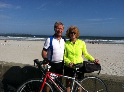 Parkinsons Ride Finish with Beth's Dad - 55 miles