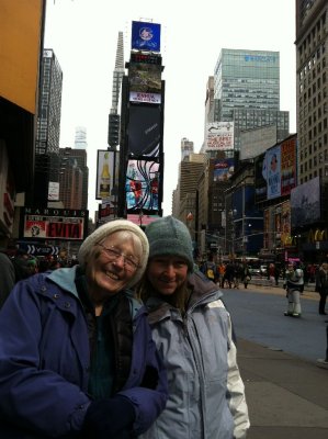 Joanie and Vicki on Broadway