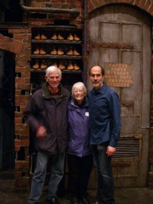 on set of the shoe factory