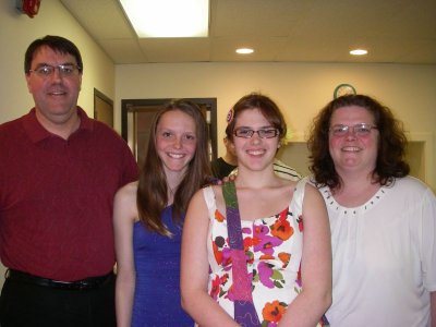 Scott, Renee (14), Michele (16) and Betsy (Dorrans) Saneholtz