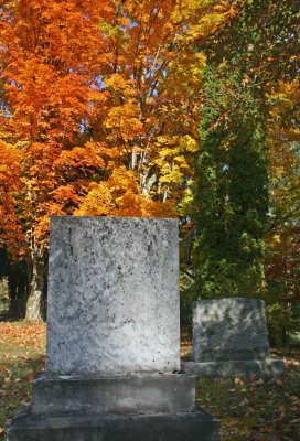 Aged Gravestones Fronting Nice Mtn Foliage v tb0912kwr.jpg