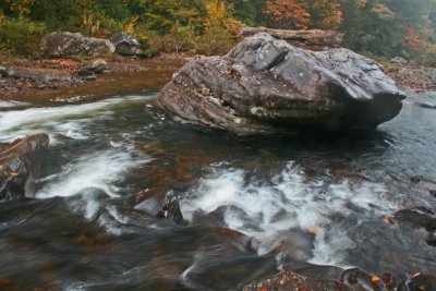 Large Stone and Log Middle of Misty Cranberry Stream tb1012khx.jpg