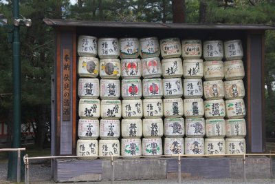 Stack of sake barrels, Heian-jingu shrine.