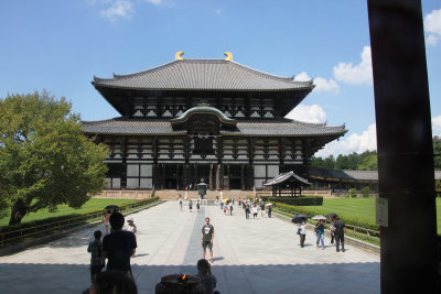 Front faade of the Todaiji Temple (the Eastern Great Temple). It is a Buddhist temple complex and a UNESCO World Heritage Site.