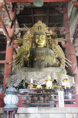 Another Buddhist statue inside the Great Hall of the Todaiji Temple.