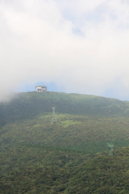 View of Mt. Komagatake, which has an aerial cableway going up to its summit.