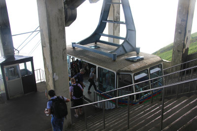 Steps leading down to the cable car.