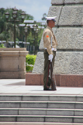A soldier guarding the Rizal Monument.