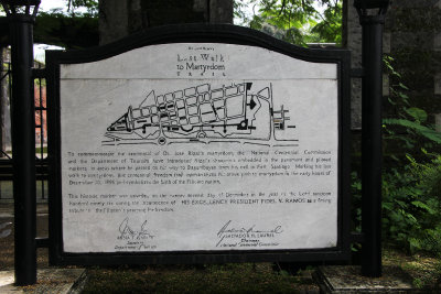 Sign for the Last Walk to Martyrdom for pacifist Dr. Jos Rizal who was executed on December 30, 1896.