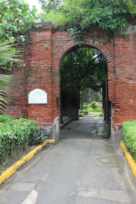 Brick ruins at Fort Santiago, which are part of barracks for Spanish soldiers that were built in 1593.