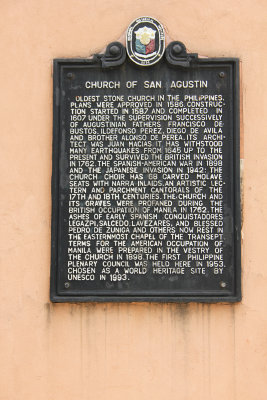 Sign describing the history of the church. It was chosen a UNESCO World Heritage site in 1972.