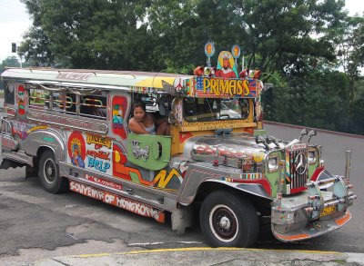 One of many Jeepneys in Manila, the most popular form of public transport.
