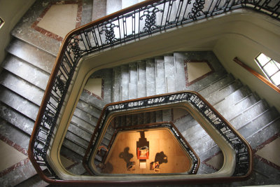 Looking down the stairwell of of the National Museum.