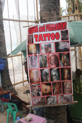 Advertisement for a tattoo parlor in Boracay.