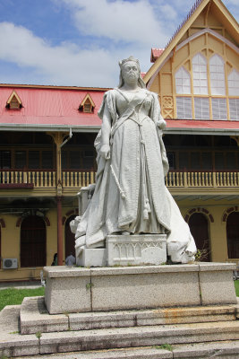 Close-up of Queen Victoria.  For over 200 years, Guyana was once a British colony, until it achieved independence in 1966.