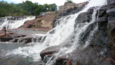 The appeal of Orinduik Falls is that one can go under swimming in some of the pools under the falls, a great way to cool off!